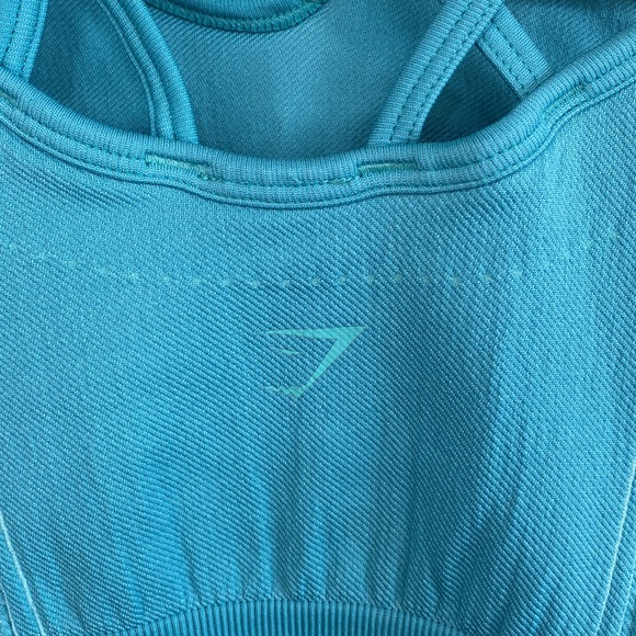 Gym Shark Ultra Seamless Teal Sports Bra - Picture 9 of 11